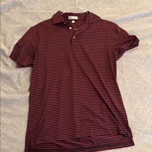 Peter Millar Maroon and Black Striped Polo Shirt